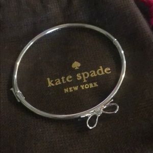 Kate Spade Silver Bow hinged closure bracelet.